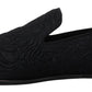 Dolce & Gabbana Elegant Jacquard Black Loafers Slide On Flats