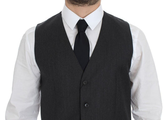 Dolce & Gabbana Elegant Gray Wool Formal Vest