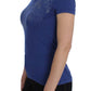 Ermanno Scervino Elegant Blue Crew Neck Tee with Logo Detail