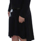 Exte Elegant Two-Piece Skirt Suit in Black & Blue