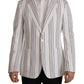 Dolce & Gabbana Elegant Striped Cotton Blend Blazer