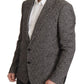 Dolce & Gabbana Exquisite Gray Herringbone Blazer Jacket