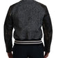 Dolce & Gabbana Multicolor Houndstooth Leather Bomber Jacket