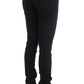 Costume National Sleek Slim Fit Designer Jeans in Classic Black