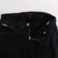 Costume National Sleek Slim Fit Designer Jeans in Classic Black