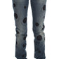 John Galliano Chic Slim Fit Bootcut Jeans in Blue Wash