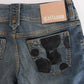 John Galliano Chic Slim Fit Bootcut Jeans in Blue Wash