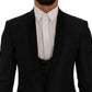 Dolce & Gabbana Elegant Blue & Black Slim Fit Suit Ensemble