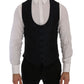 Dolce & Gabbana Elegant Blue & Black Slim Fit Suit Ensemble