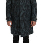 Dolce & Gabbana Blue Camouflage Trench Coat Elegance