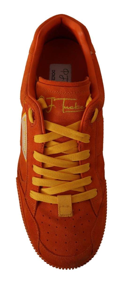 Dolce & Gabbana Orange Suede Italian Sneakers