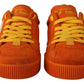 Dolce & Gabbana Orange Suede Italian Sneakers