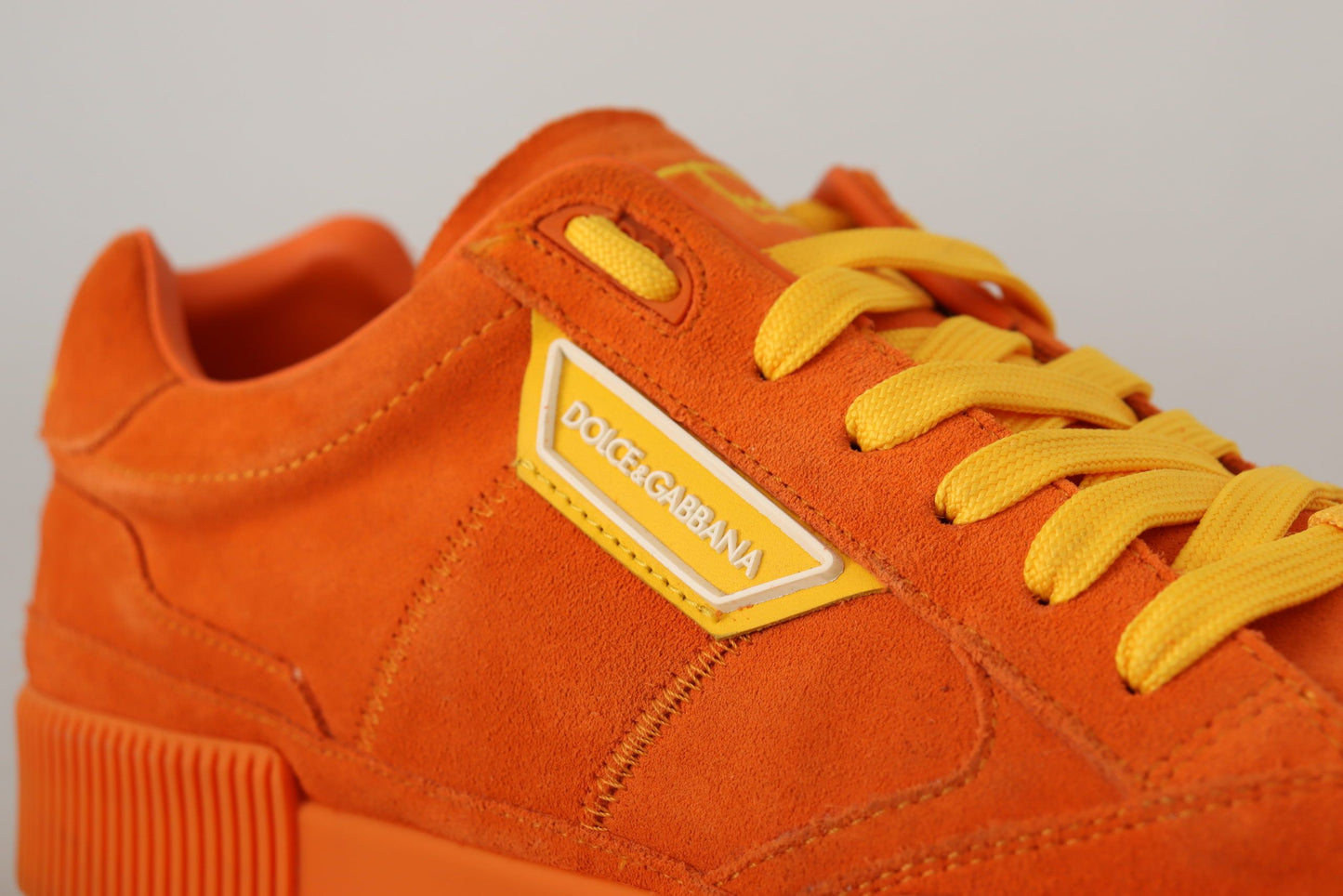 Dolce & Gabbana Orange Suede Italian Sneakers