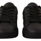 Dolce & Gabbana Chic Black and Gold Low-top Leather Sneakers