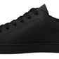 Dolce & Gabbana Chic Black and Gold Low-top Leather Sneakers