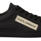 Dolce & Gabbana Chic Black and Gold Low-top Leather Sneakers