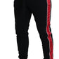 Dolce & Gabbana Elegant Black Jogging Sweatpants with Red Detail