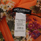 Dolce & Gabbana Orange Floral Print Long Sleeve Blouse