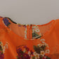 Dolce & Gabbana Orange Floral Print Long Sleeve Blouse