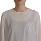 Dolce & Gabbana Elegant Silk Top with Logo Embroidery