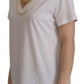 Dolce & Gabbana Stunning V-Neckline Logo Embellished Tee