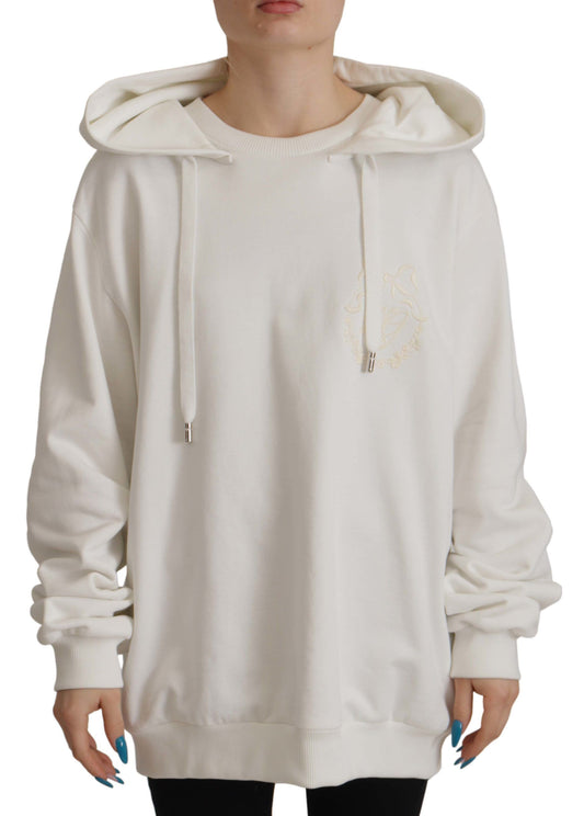 Dolce & Gabbana Chic White Hooded Pullover Sweater