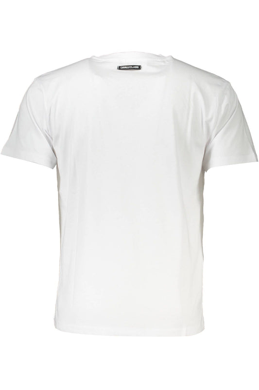 Cavalli Class White Cotton Men T-Shirt