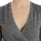 Ermanno Scervino Elegant Gray Wool Blend Deep V-neck Sweater