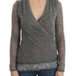 Ermanno Scervino Elegant Gray Wool Blend Deep V-neck Sweater