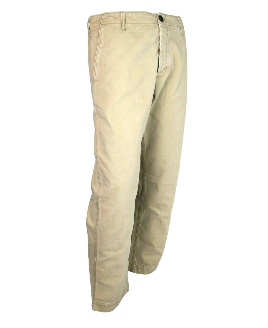 Light Brown Washed Cotton Pant Gucci Print