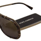 Dolce & Gabbana Chic Aviator Mirrored Brown Sunglasses