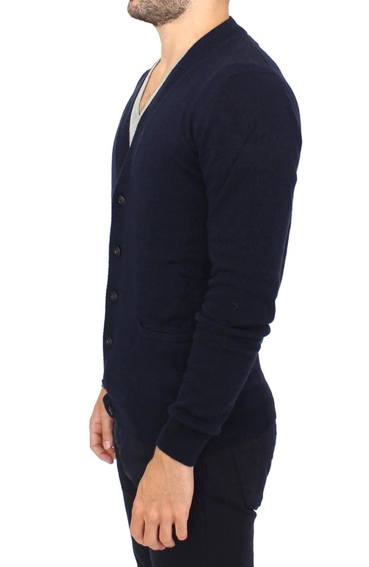 Ermanno Scervino Chic Blue Wool Blend Cardigan Sweater