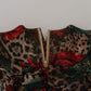 Dolce & Gabbana Silk Leopard Print & Red Roses Dress