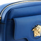 Versace Elegant Blue Calf Leather Camera Case Bag