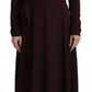 Dolce & Gabbana Elegant Brown Long Sleeve Wrap Dress