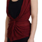 Dolce & Gabbana Bordeaux Silk Stretch Top Vest Blouse