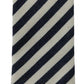 Denny Rose White Blue Striped Classic Adjustable Men Silk Tie