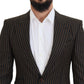 Dolce & Gabbana Elegant Striped Wool Blend Slim Blazer