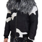 Dolce & Gabbana Elegant Shearling Zip Jacket in Black & White