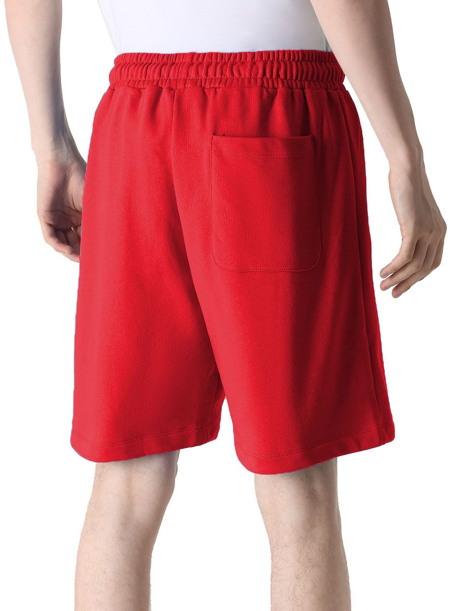 Comme Des Fuckdown Chic Red Cotton Bermuda Shorts with Logo Print