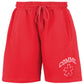 Comme Des Fuckdown Chic Red Cotton Bermuda Shorts with Logo Print