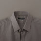 Dolce & Gabbana Elegant Grey Slim Fit Linen Shirt