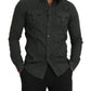 GF Ferre Sleek Dark Gray Cotton Casual Shirt