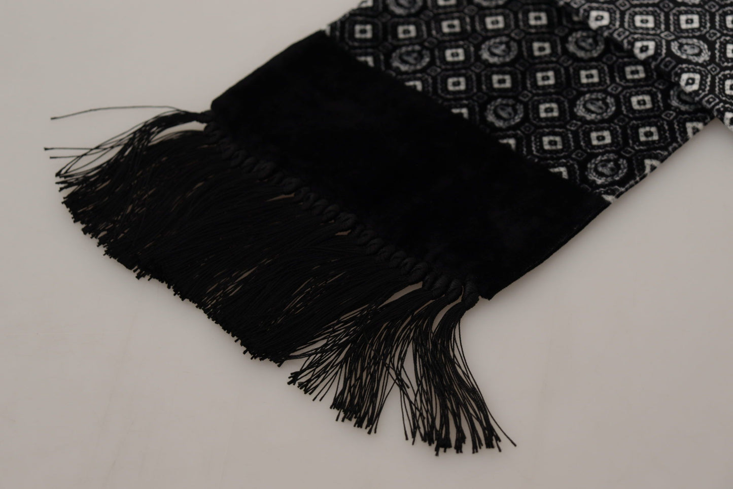 Dolce & Gabbana Elegant Black Geometric Silk Blend Scarf