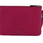 Versace Elegant Pink Leather Pouch Clutch