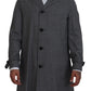 Dolce & Gabbana Elegant Gray Plaid Trench Coat