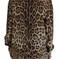 Dolce & Gabbana Brown Leopard Print Long Sleeves Blouse Top