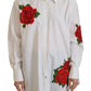 Dolce & Gabbana Elegant Floral Embroidered Silk Blend Shirt