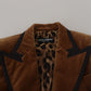 Dolce & Gabbana Elegant Double Breasted Brown Blazer Jacket