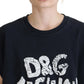 Dolce & Gabbana Black D&G Fashion Round Neck Cotton T-shirt